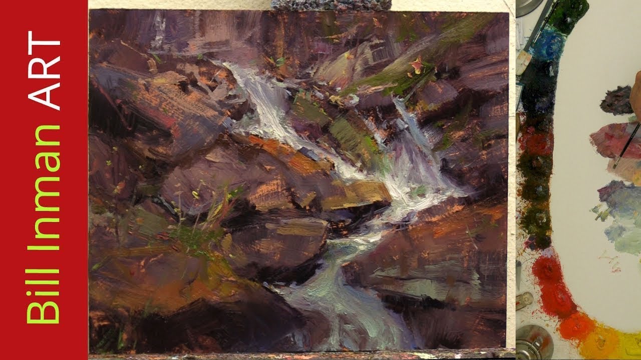 How to Paint a Waterfall with Oil Paint - Fast Motion