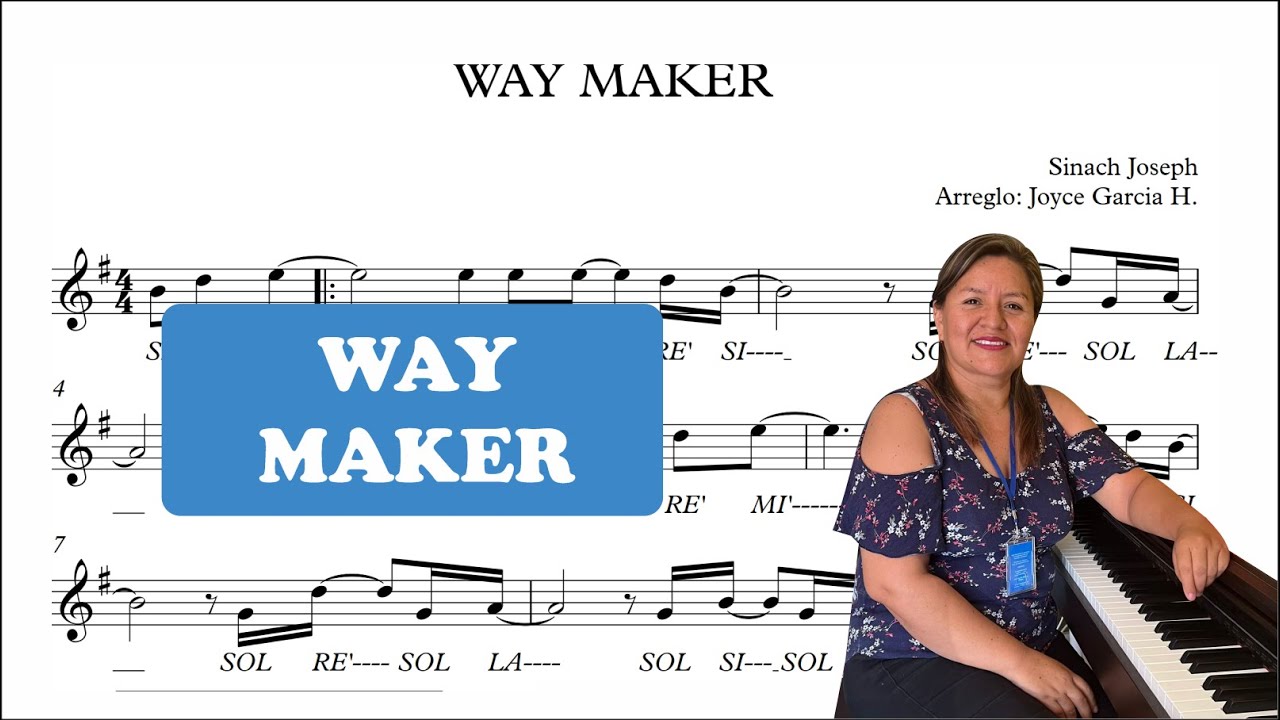 🎵🎹🎻 Way Maker (Partitura)  Flauta, violín, guitarra, melódica, piano🎹