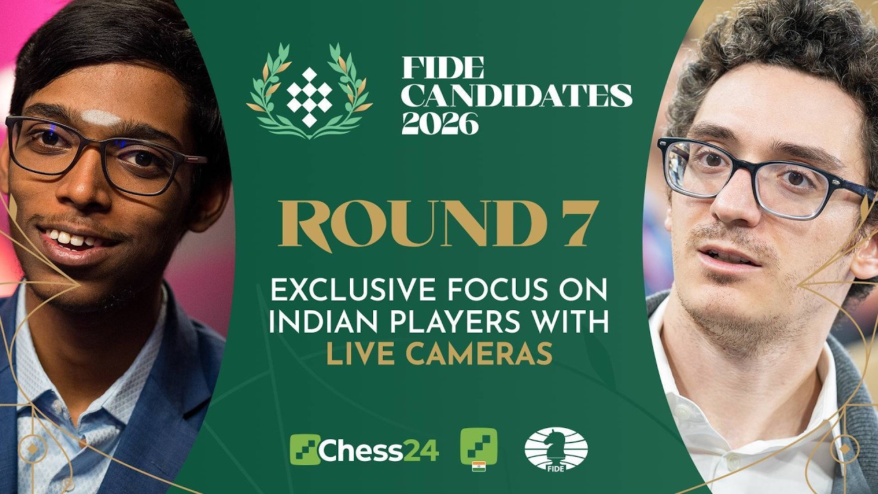 Pragg vs Caruana | Sindarov vs Anish | FIDE Candidates Round 7