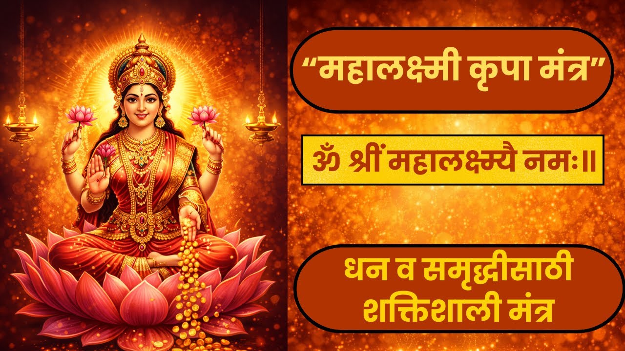 महालक्ष्मी मंत्र | ॐ श्रीं महालक्ष्म्यै नमः॥ | धन, समृद्धी व ऐश्वर्यासाठी | Friday Special