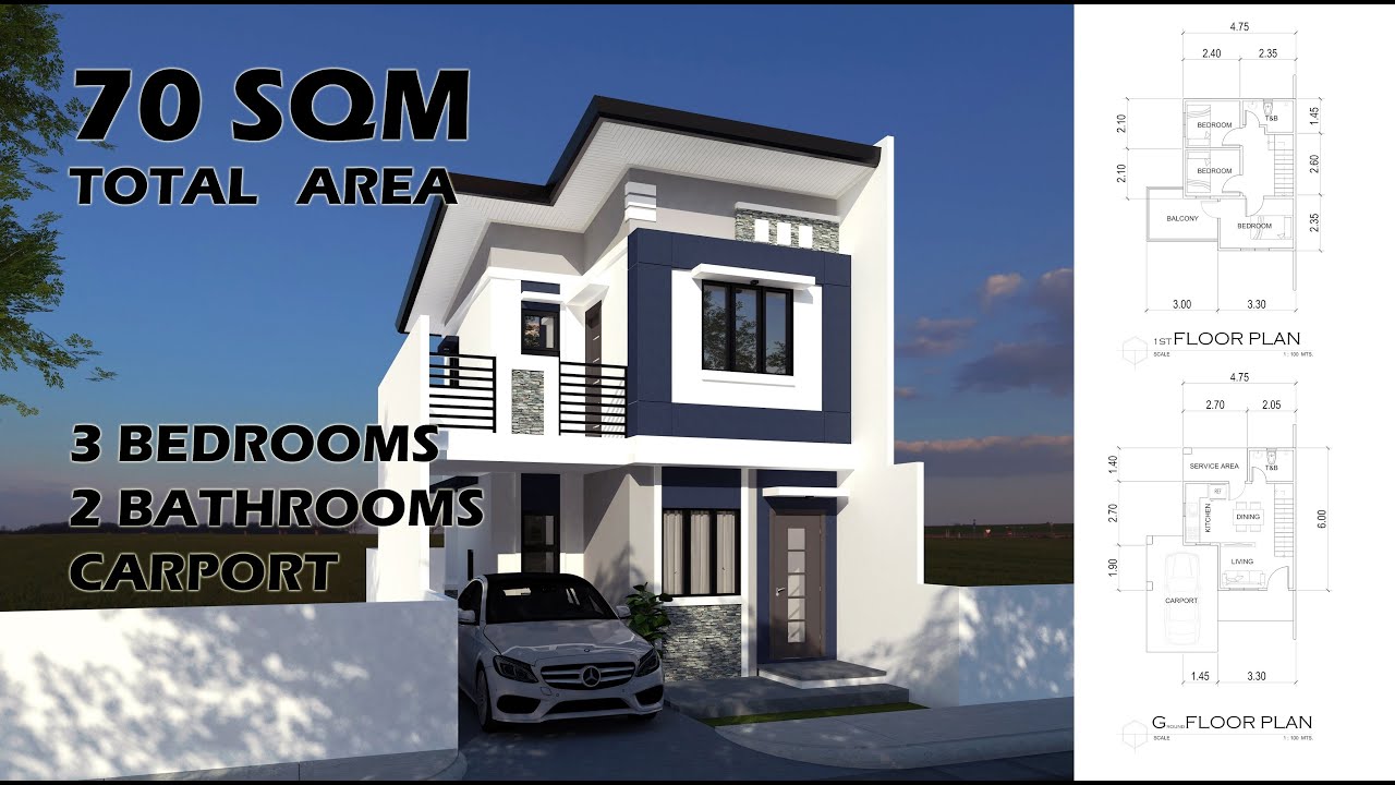 SMALL TWO STOREY HOUSE Design (6 x 4.75 Meters)