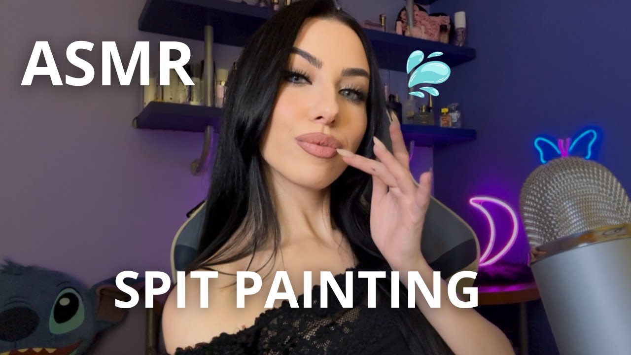 ASMR - Fast and Aggressive Spit Painting and Mouth Sounds