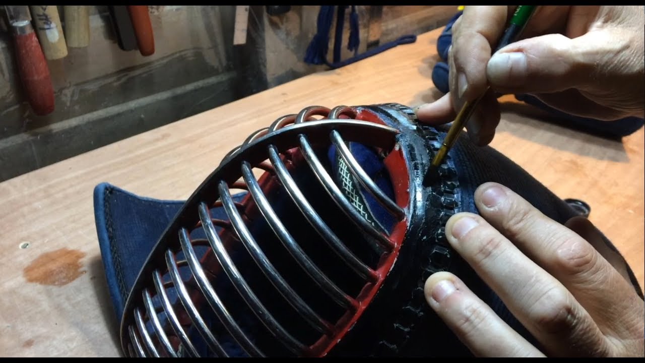 Kendo bogu repair, men and kote and some aizome touch-ups