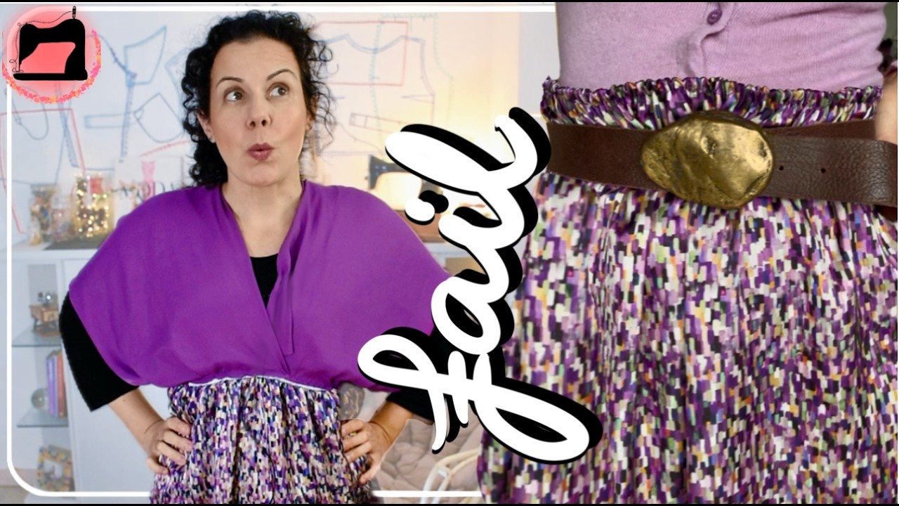 Failed dress sewing, improvised skirt and facing mistakes.