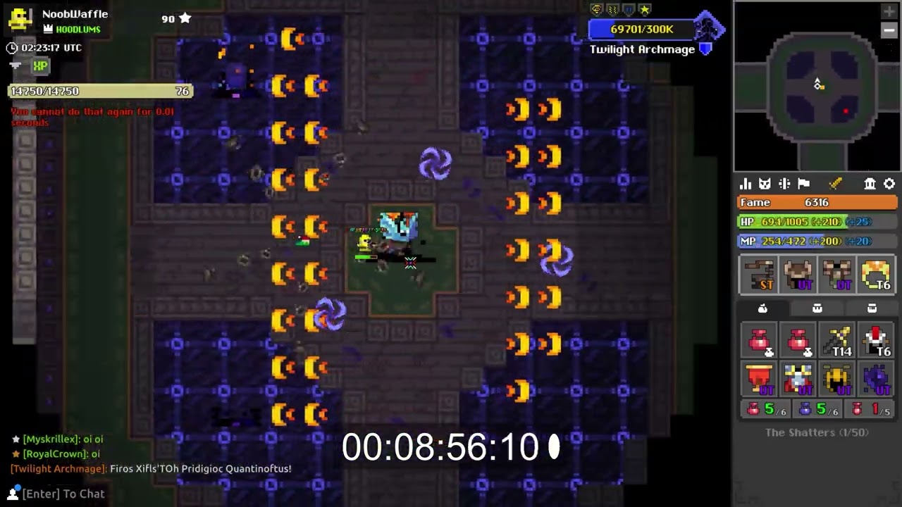 (rotmg) Yellow Warrior Speedrun Solo Shatters (14:27)
