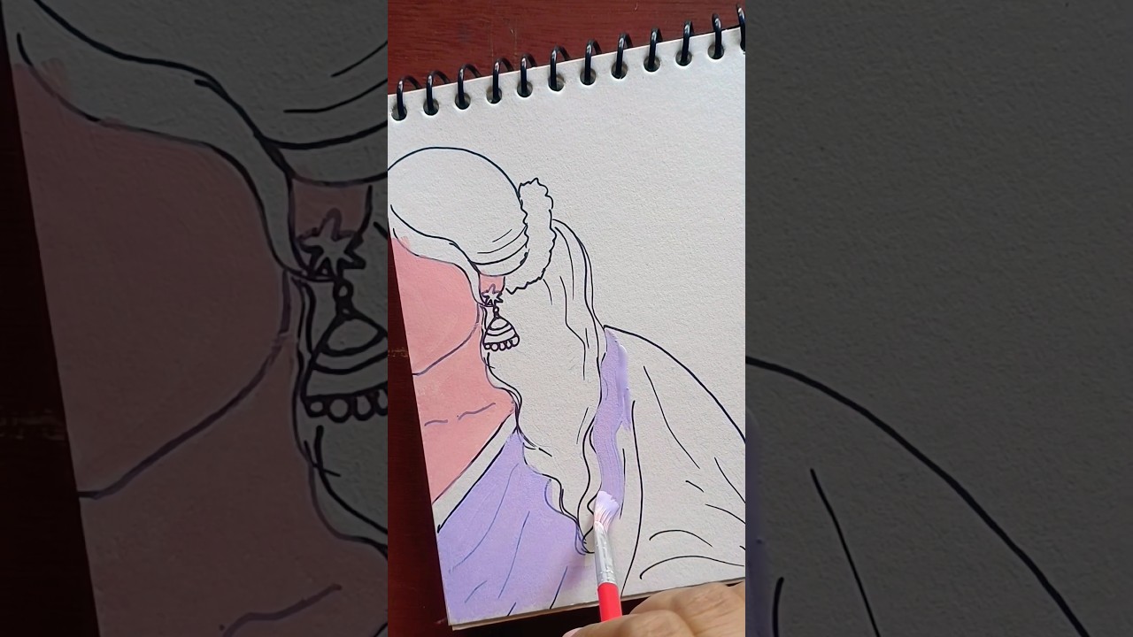 How to draw Indian girl dress up, 