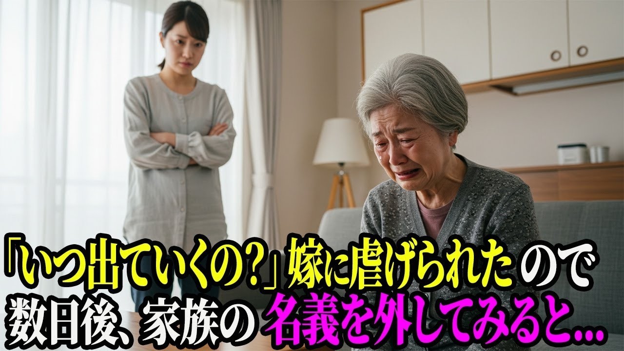 『いつ出ていくんですか？』これまで養ってきた祖母を無視し軽蔑する家族。名義を外した瞬間、絶望しました