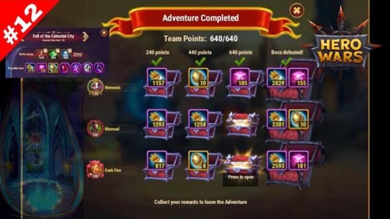 Hero Wars : Adventures #12 Fall of The Celestial City ( Hard )