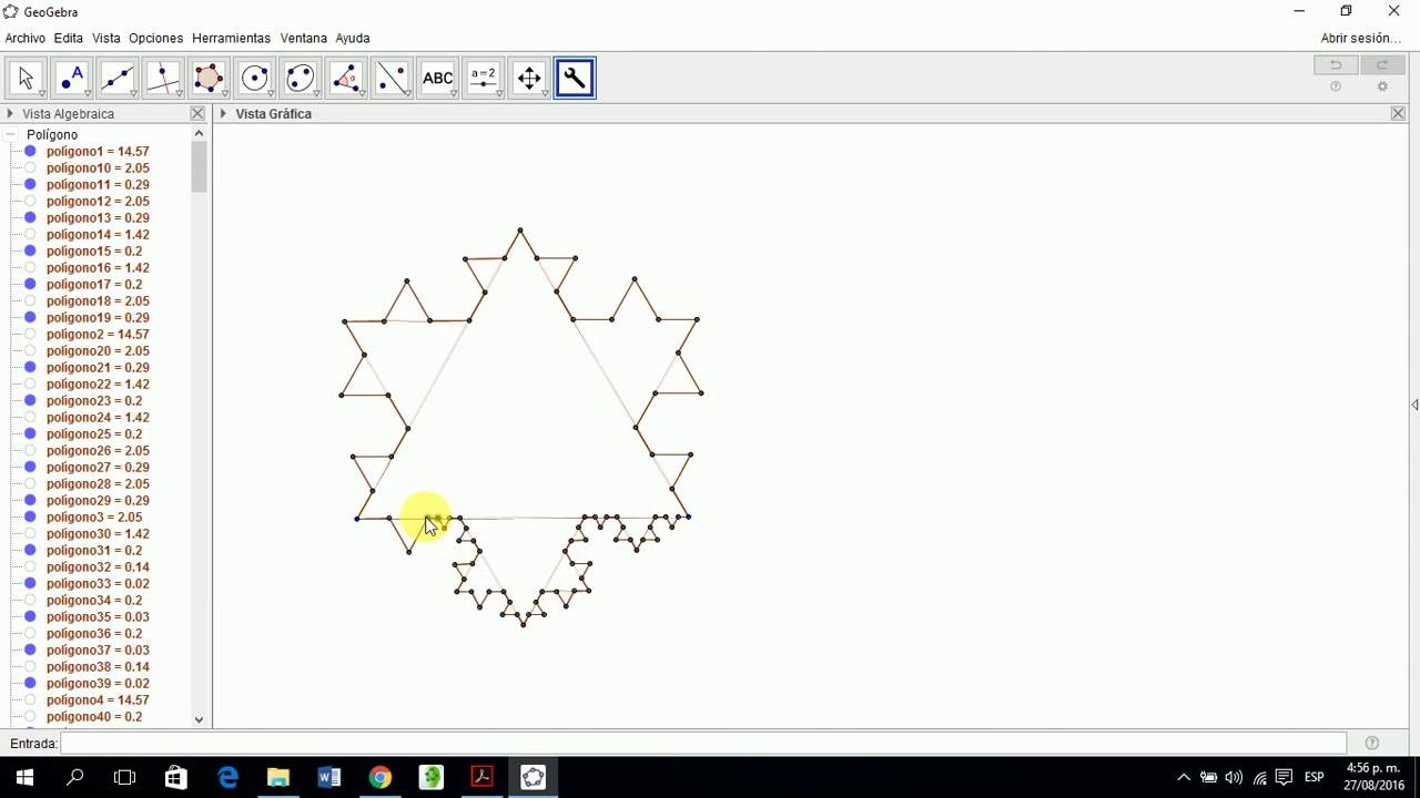Fractal de la isla de koch en geogebra