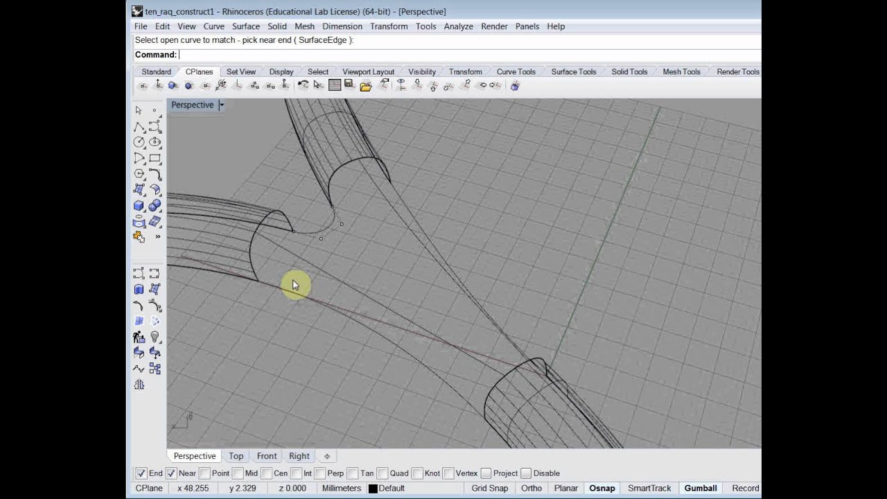 Rhino: Curve and Surface Continuities