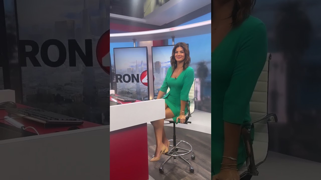 tv presenters stocking leg