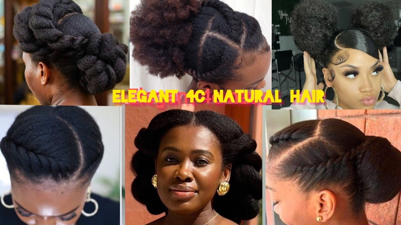 Simple and Elegant Natural hairstyle on 4c Natural Hair for black women 