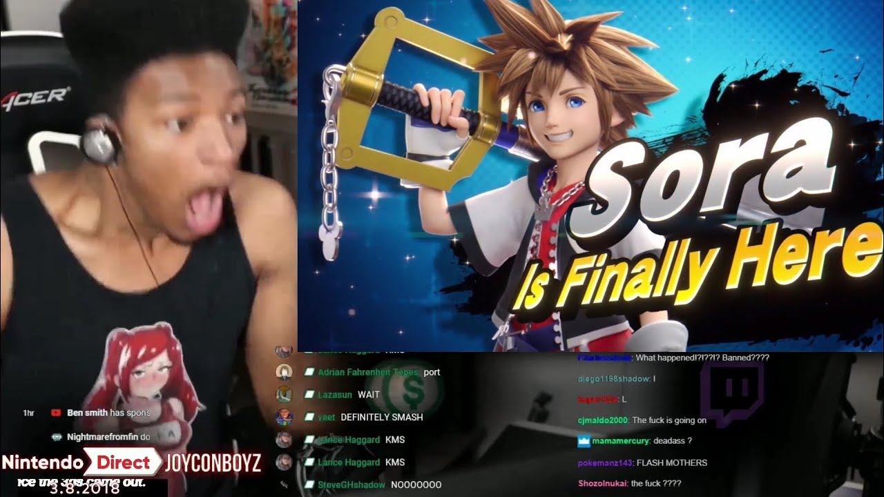 Etika's Reaction to Sora in Smash