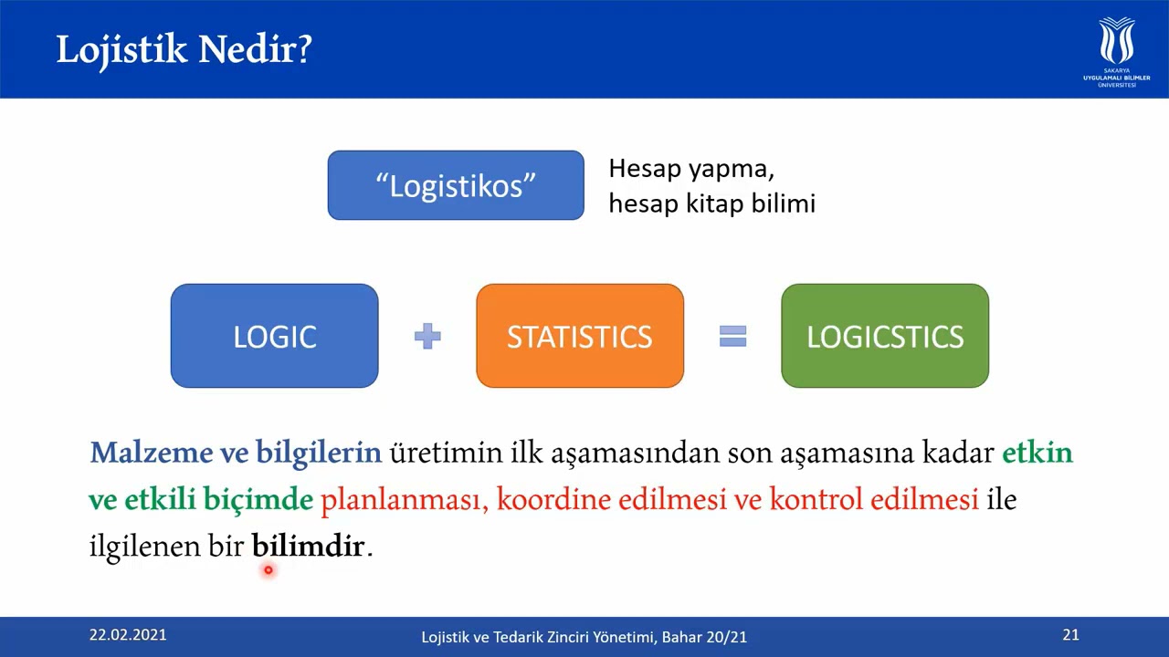 1- Lojistik Nedir ? Temel Kavramlar
