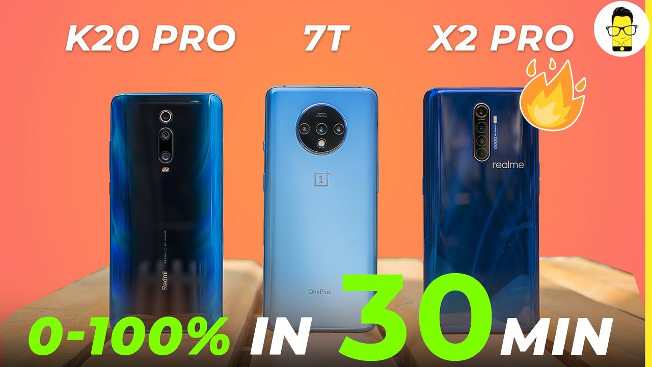 Realme X2 Pro Charging Test: 50W SuperVOOC vs Redmi K20 Pro (27W) and OnePlus 7T (30W)