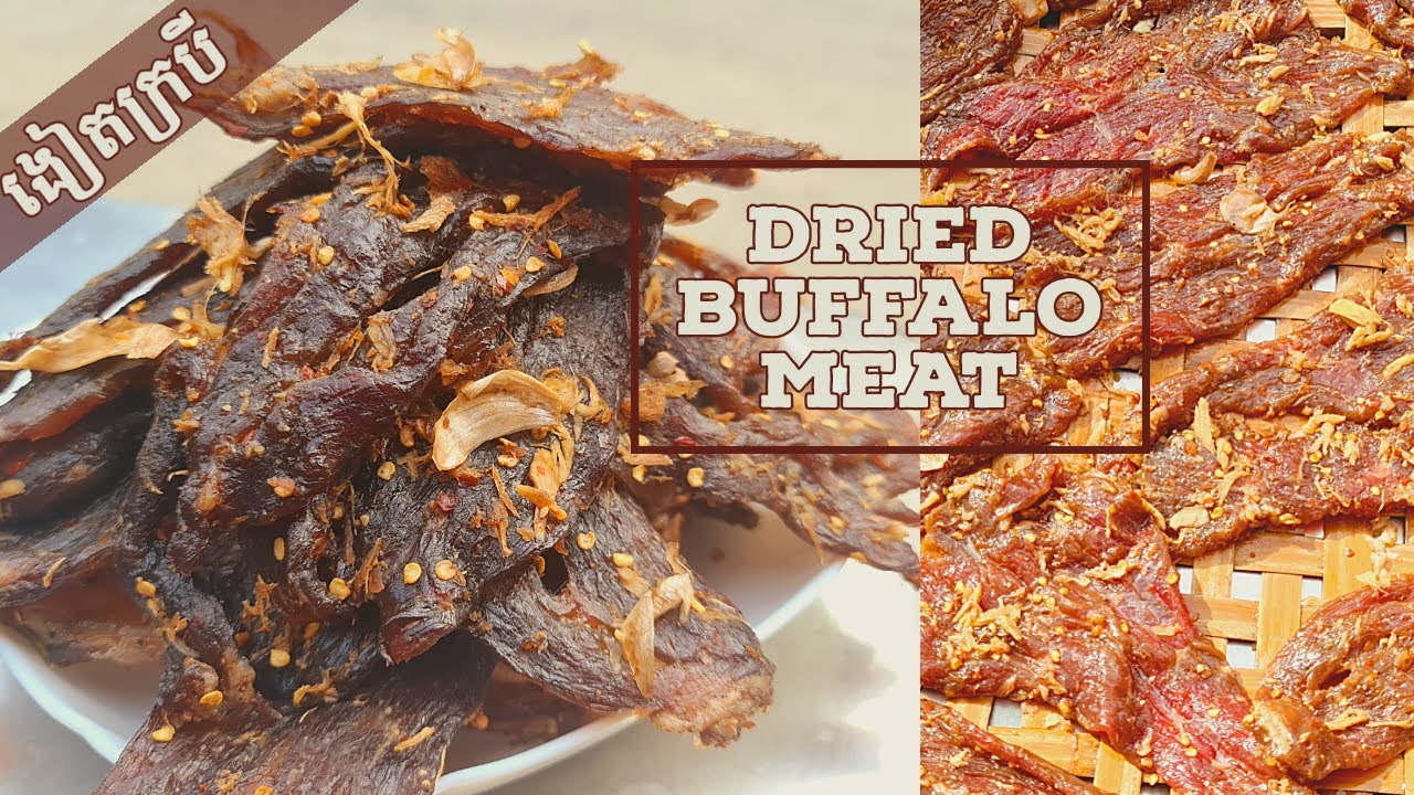 របៀបធ្វើ​សាច់ងៀត​ ក្របី​ | How to Make Dried Buffalo Meat | DryFood@NiyeayFoods