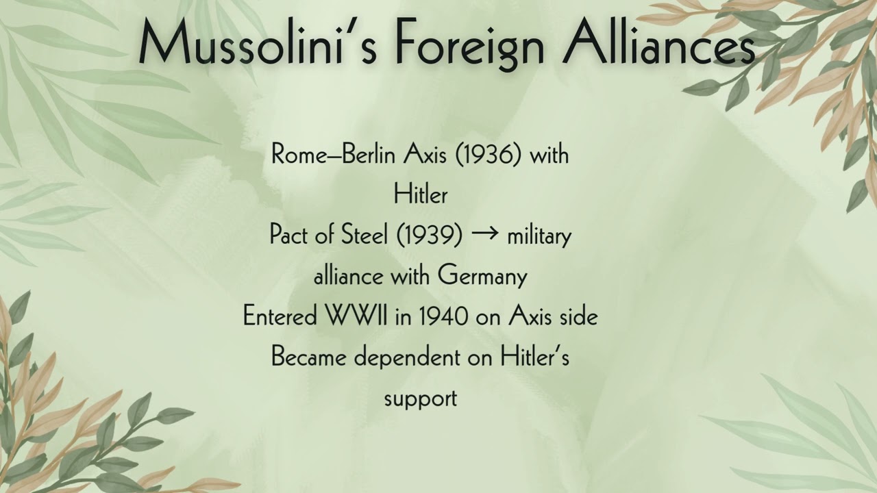 Benito Mussolini Rise and Fall of Fascism in Italy