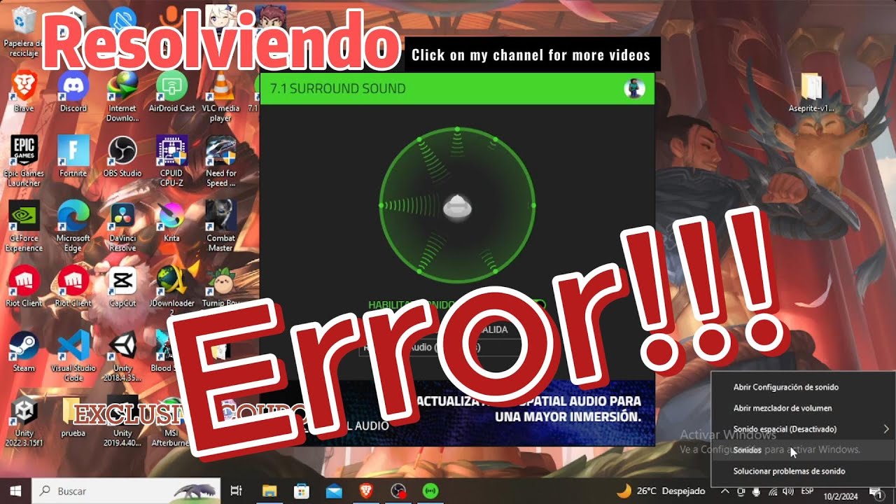 Soluci&oacute;n errores de sonido Razer!!!!!
