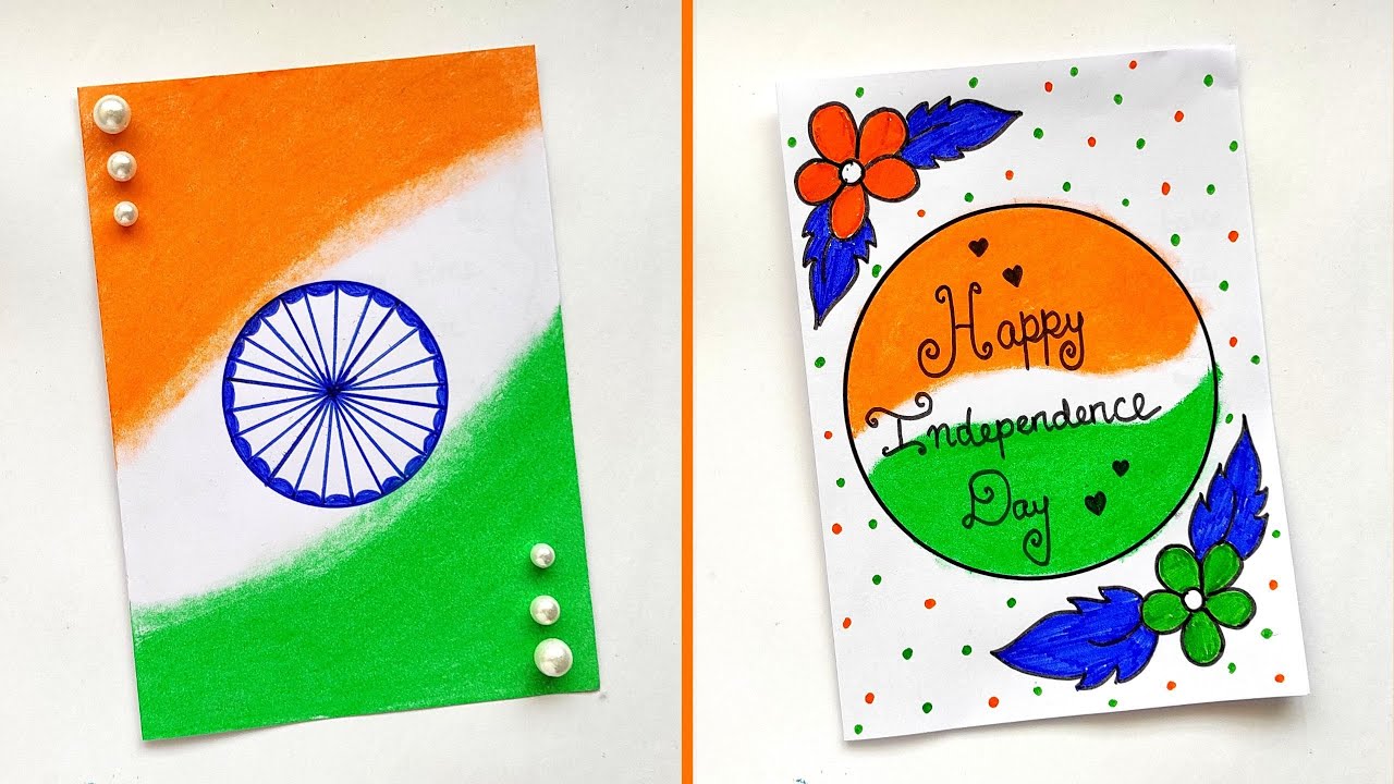 2 Independence Day Greeting Card | Easy & Cute Independence Day Card Ideas | 2024 Independence Card