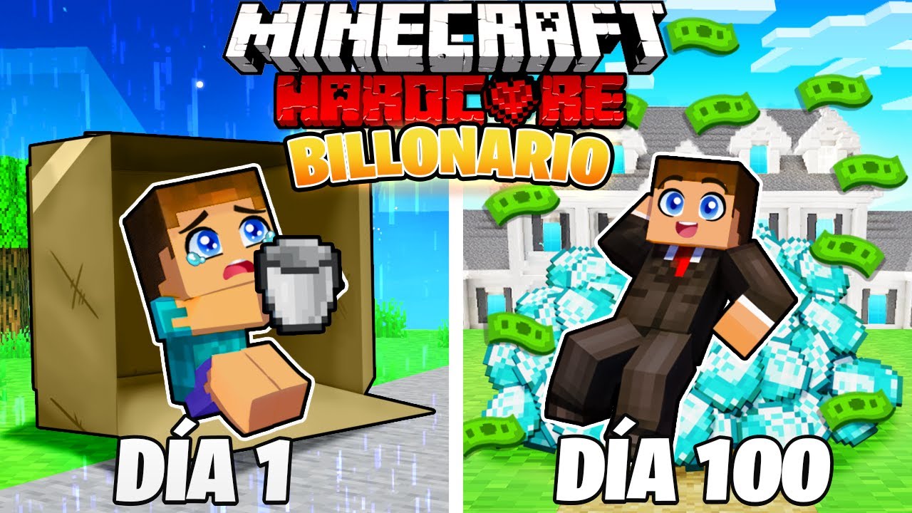 &iexcl;Sobreviv&iacute; 100 D&Iacute;AS como un BILLONARIO en Minecraft!
