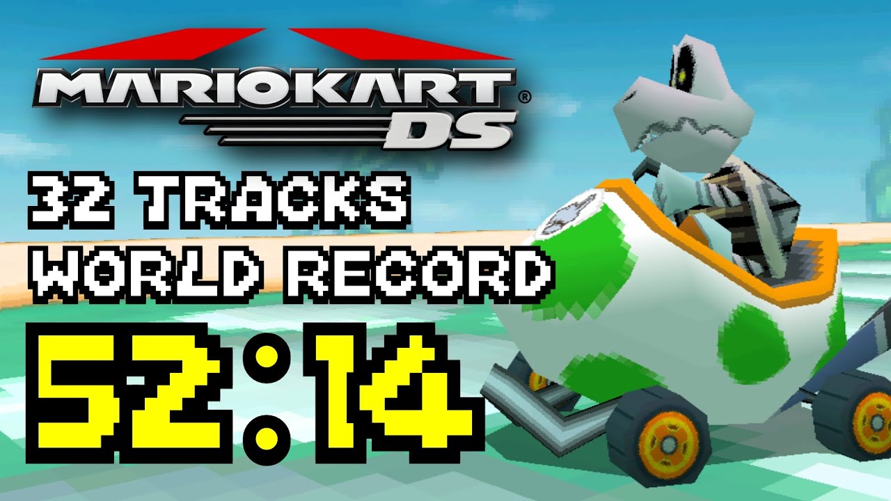 Mario Kart DS — мировой рекорд скорости прохождения 32-х трасс за 52:14