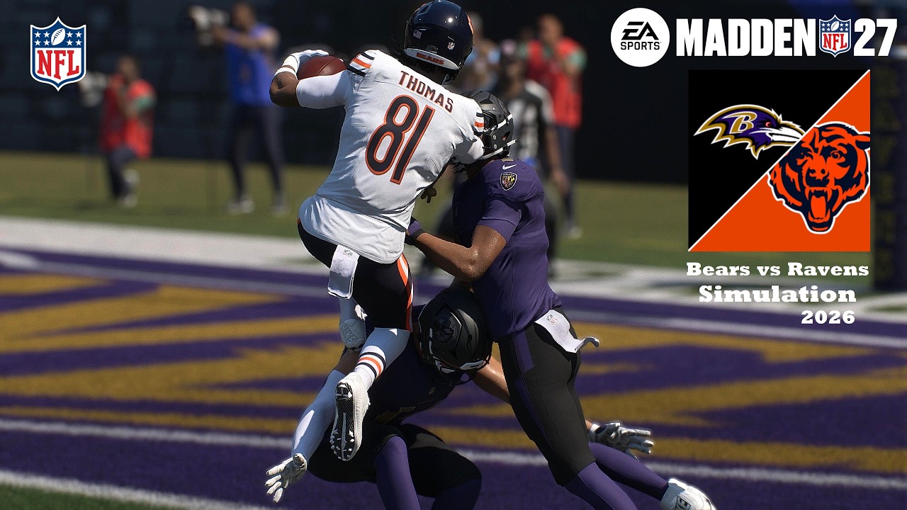 Madden 27: Симуляция матча Chicago Bears против Baltimore Ravens (обновленные составы), игровой п...