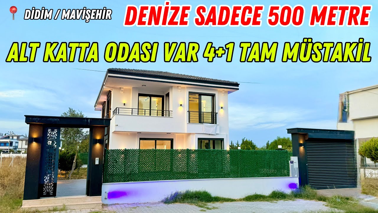 Didim Mavişehirde Satılık Denize 500m Mesafede Tam Müstakil 4+1 Havuzlu Sıfır Villa / No:394