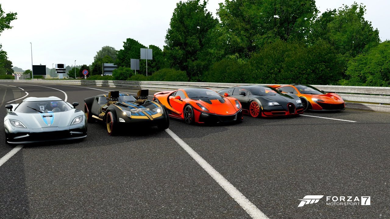 Forza 7 Drag race: Twin Mill vs Koenigsegg Agera vs McLaren P1 vs Veyron SS vs GTA Spano