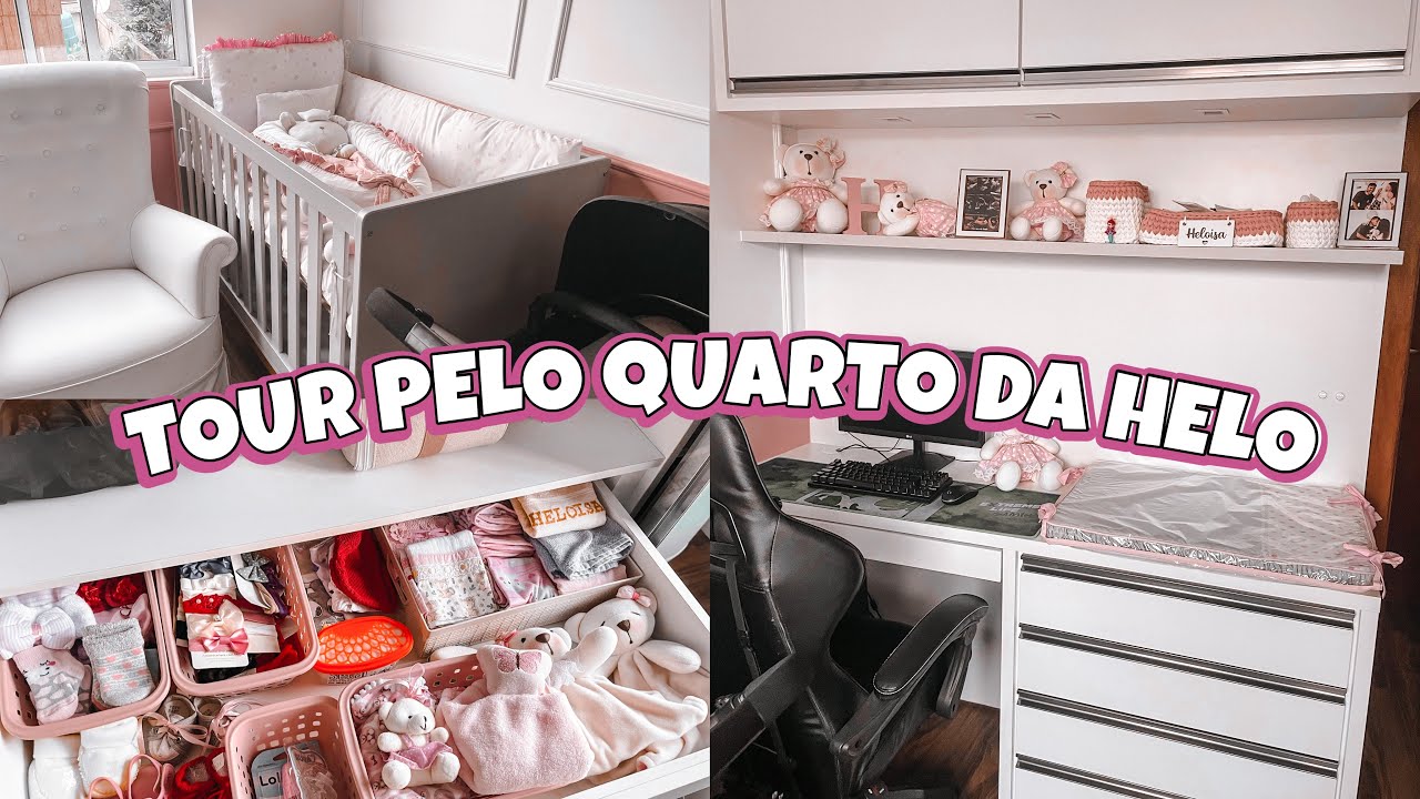 TOUR COMPLETO PELO QUARTO DA BEB&Ecirc;: decora&ccedil;&atilde;o, organiza&ccedil;&atilde;o das gavetas e kit ber&ccedil;o.