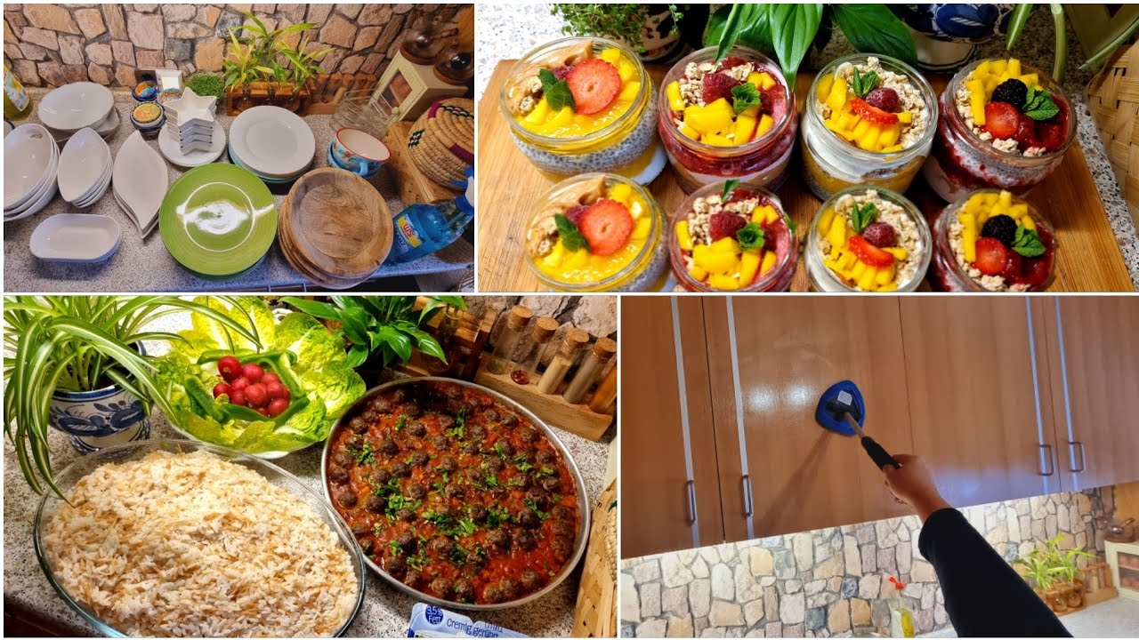 بلشنا شوية تنظيفات لرمضان 👌تحلية بودينغ الشيا بدون سكر أطيب صواني الفرن ممكن تحضروها للغداء 🤷‍♀️