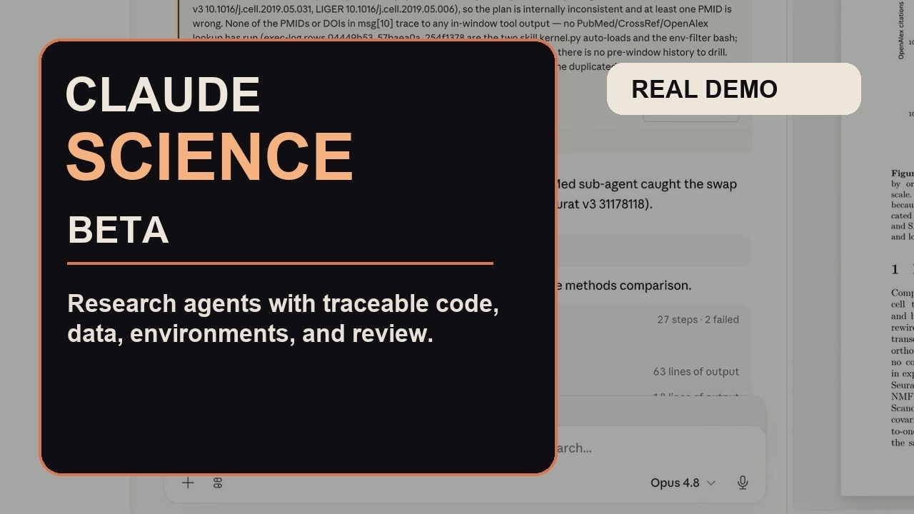 Claude Science Is Anthropic's Research Workbench, Real Demo + Source Breakdown