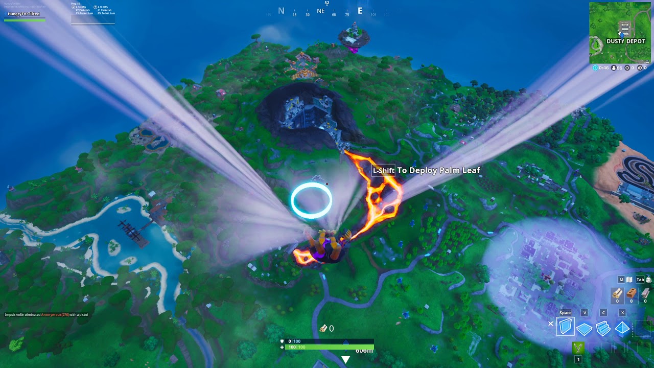 Fortnite: Bullseye! - Complete the skydiving course over Dusty Deport