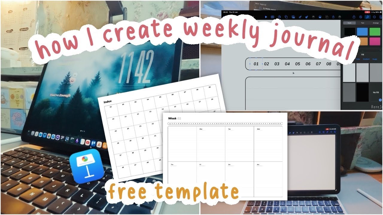 how I create weekly journal using Keynotes | +free template with hyperlinks PDF
