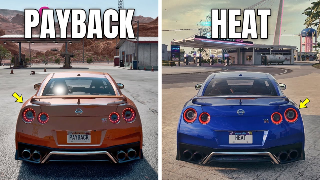 Side by Side Comparison - NFS HEAT vs NFS PAYBACK (WHICH IS BEST?) | Nissan GTR