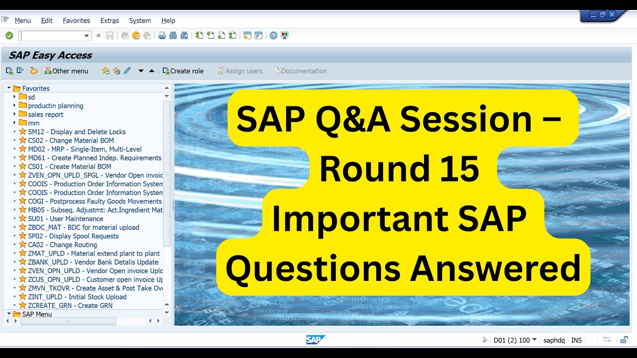 SAP Q&A Session – Round 15 | Important SAP Questions Answered : Top SAP Questions You Must Know
