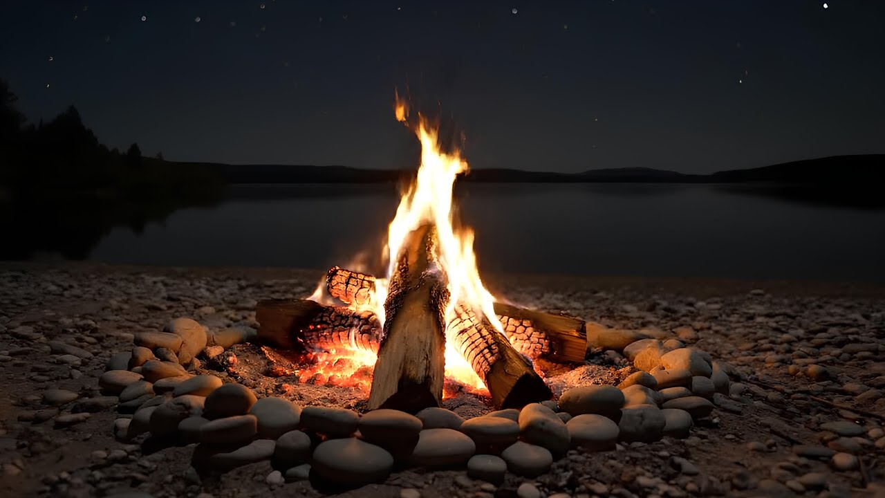 Fire by the Silent Shore – Deep Rest in Open Night