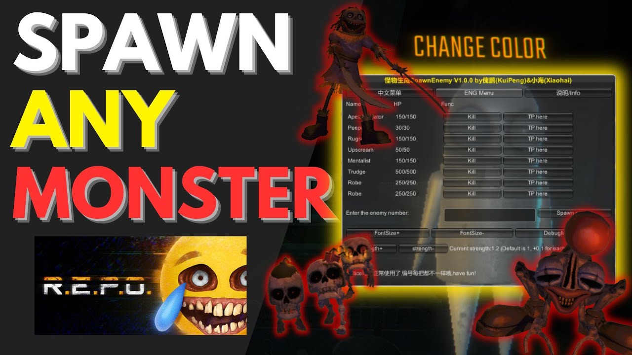 R.E.P.O - How To Spawn Any Monster in Your Game | Enemy Spawn Menu (Tutorial)