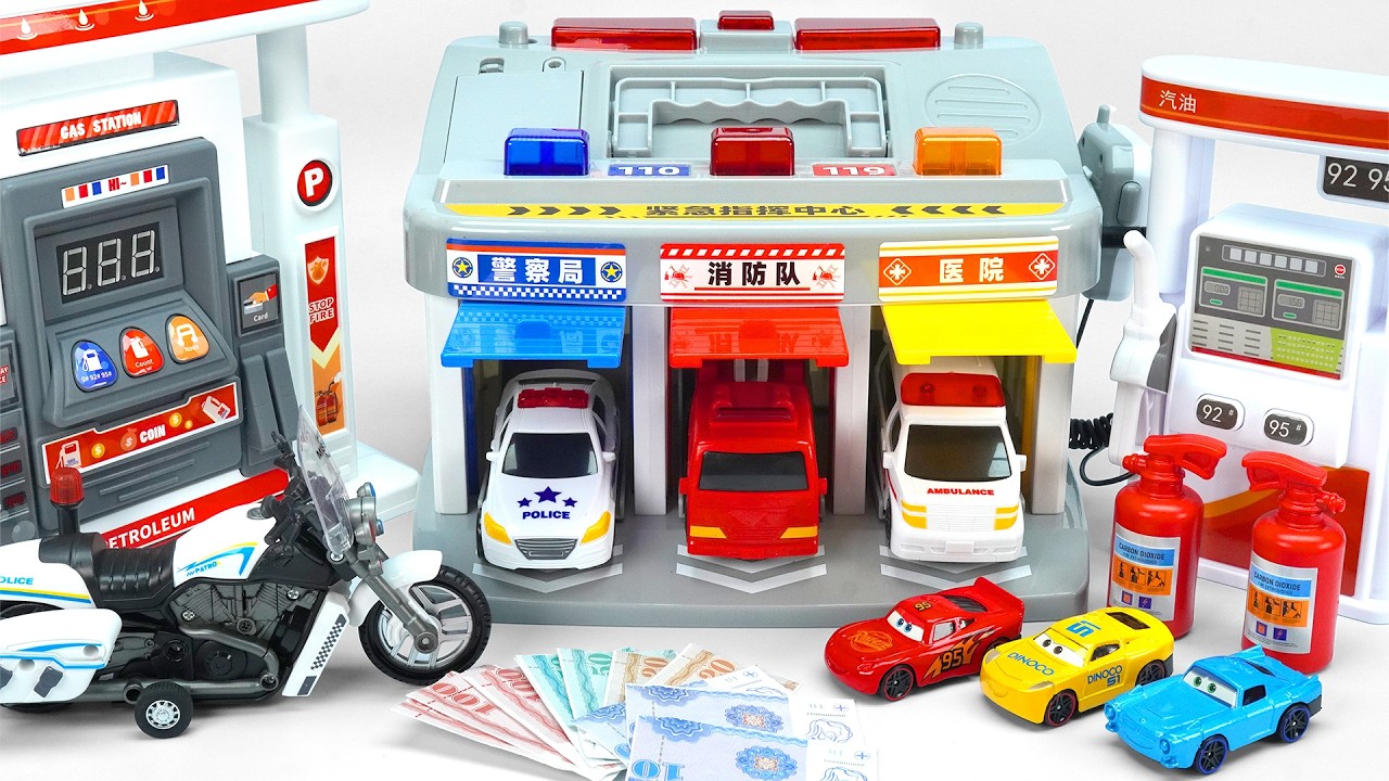 Satisfying Unboxing Police Car Toys Playset ASMR