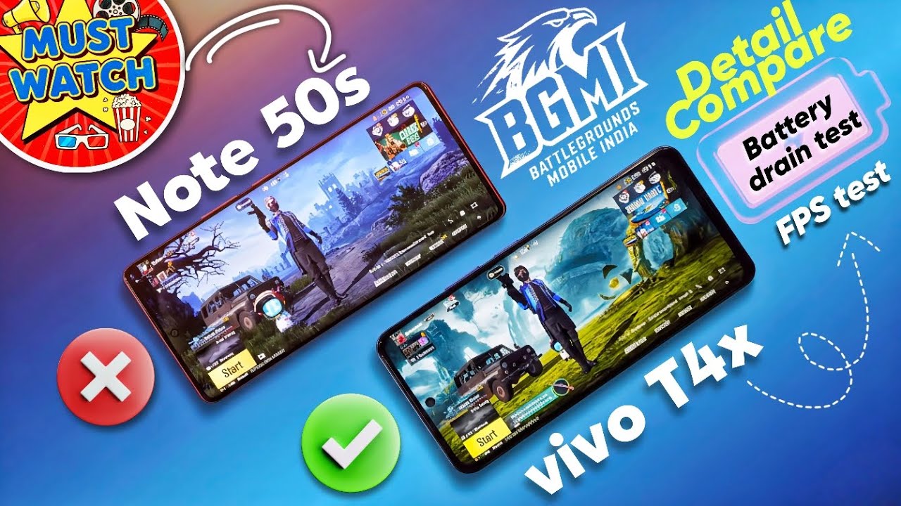 Infinix Note 50s VS vivo T4x / iQOO z10x Bgmi detail compare 🔥 Battery🪫drain & FPS test...