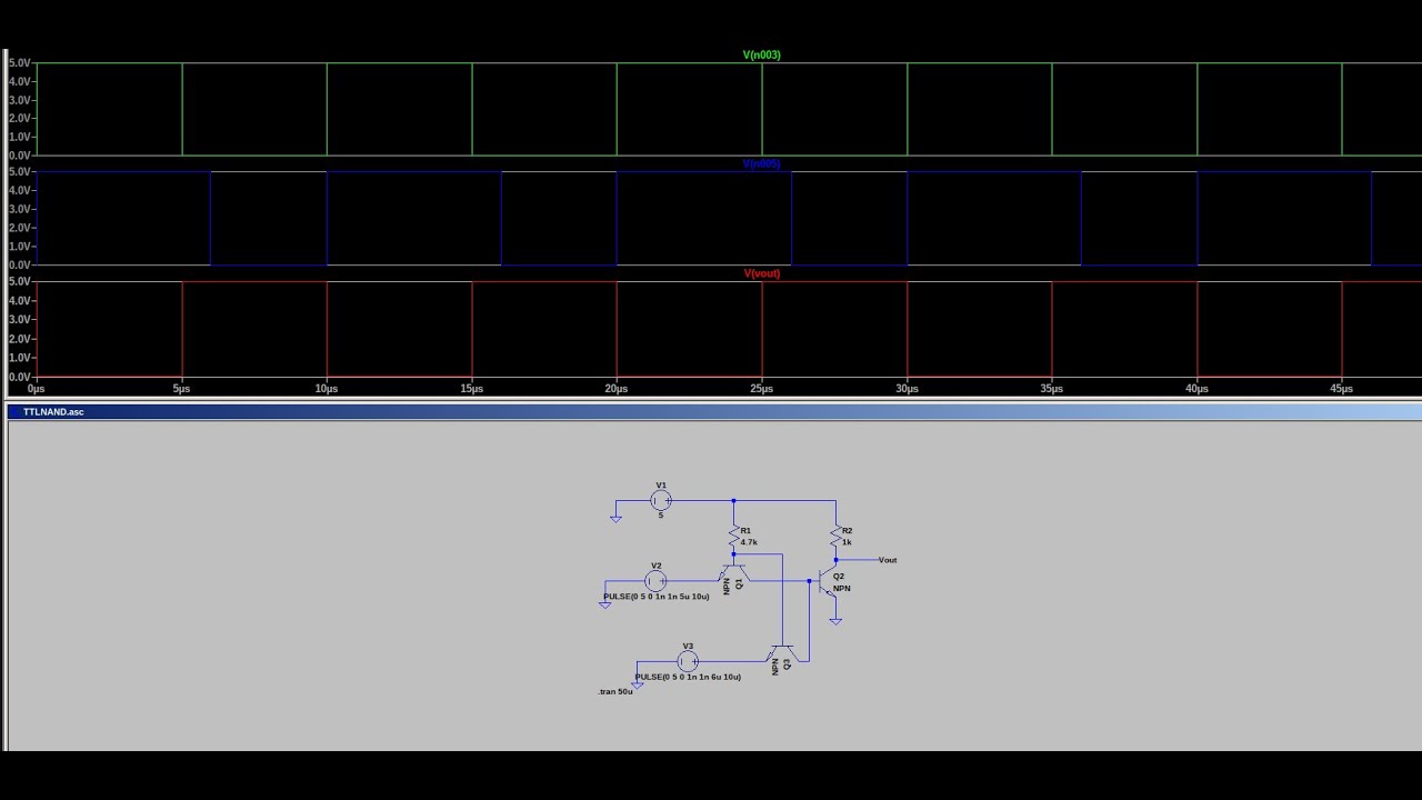 Electronic Basic 1:LTSpice Design And Simulate TTL NAND GATE Using BJT Transistor