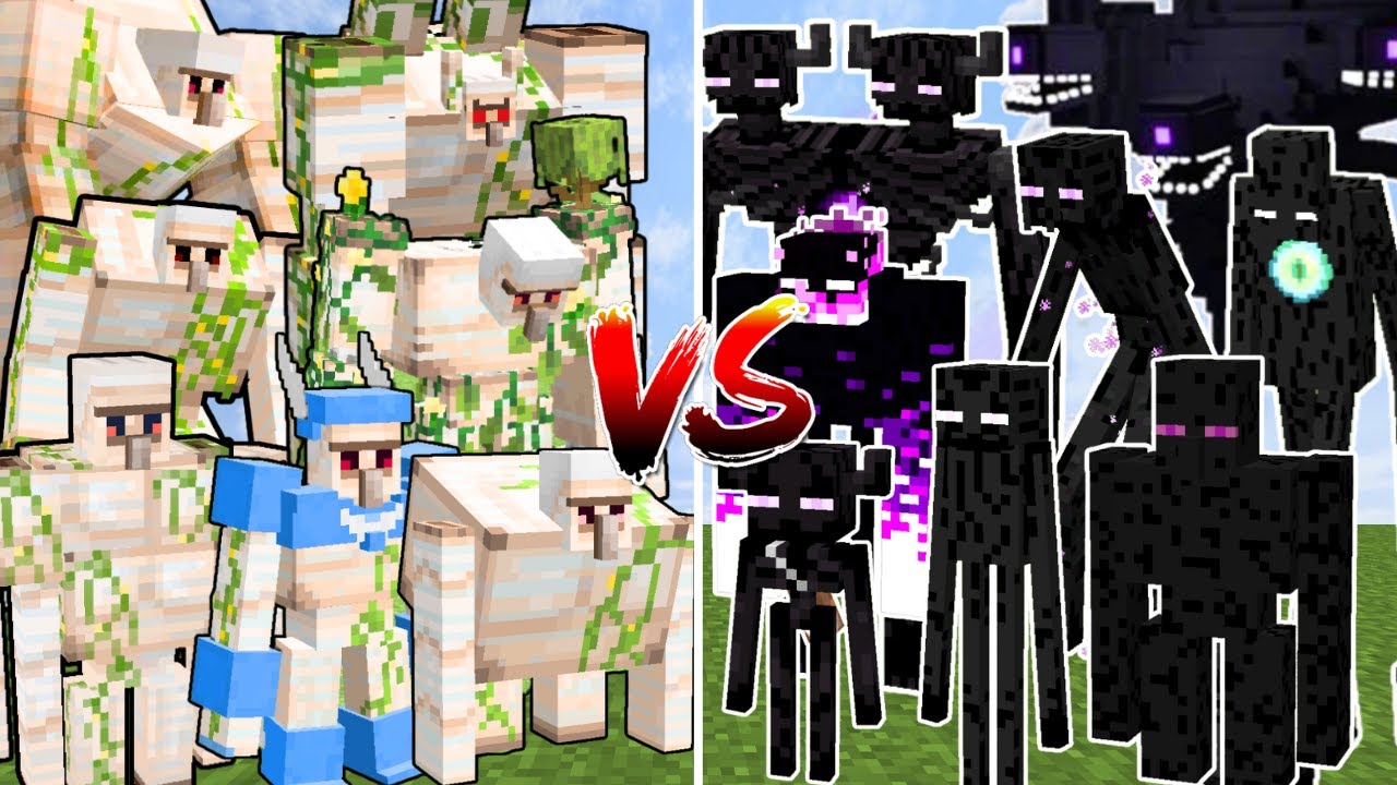 ALL MINECRAFT MUTANT GOLEMS vs ALL MINECRAFT MUTANT ENDERMEN | Minecraft Mob Battle