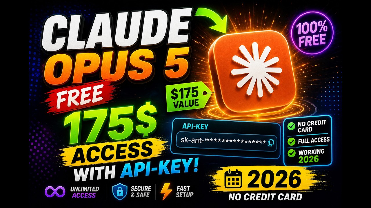 Claude Opus 5 FREE 175$ Access with API-key! | No Credit Card (2026)