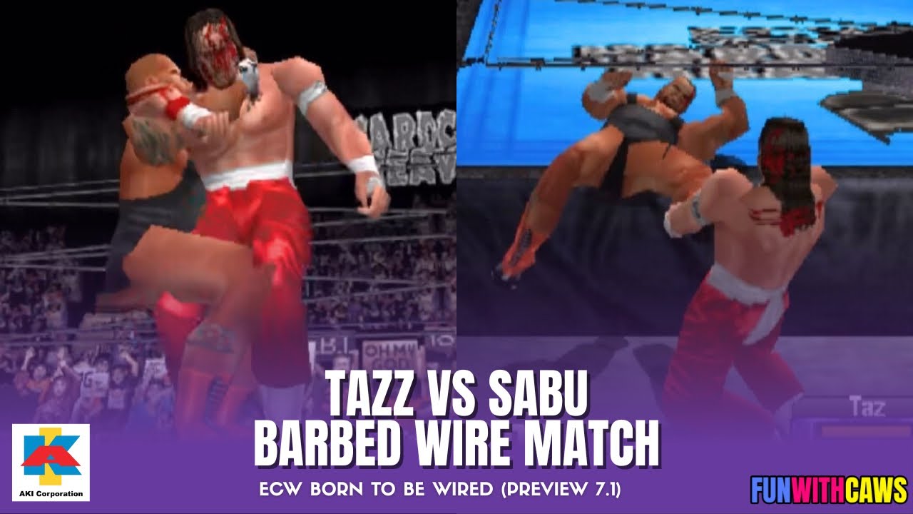 BARBED WIRE MADNESS - Sabu vs Tazz - ECW Born to be Wired (Preview 7.1)