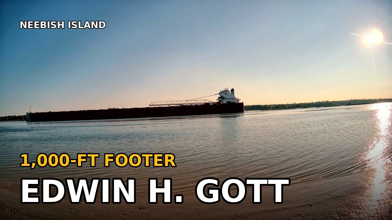 1,000-Footer Edwin H. Gott &mdash; Full Upbound Transit | St. Marys River, Soo Locks Approach 🚢