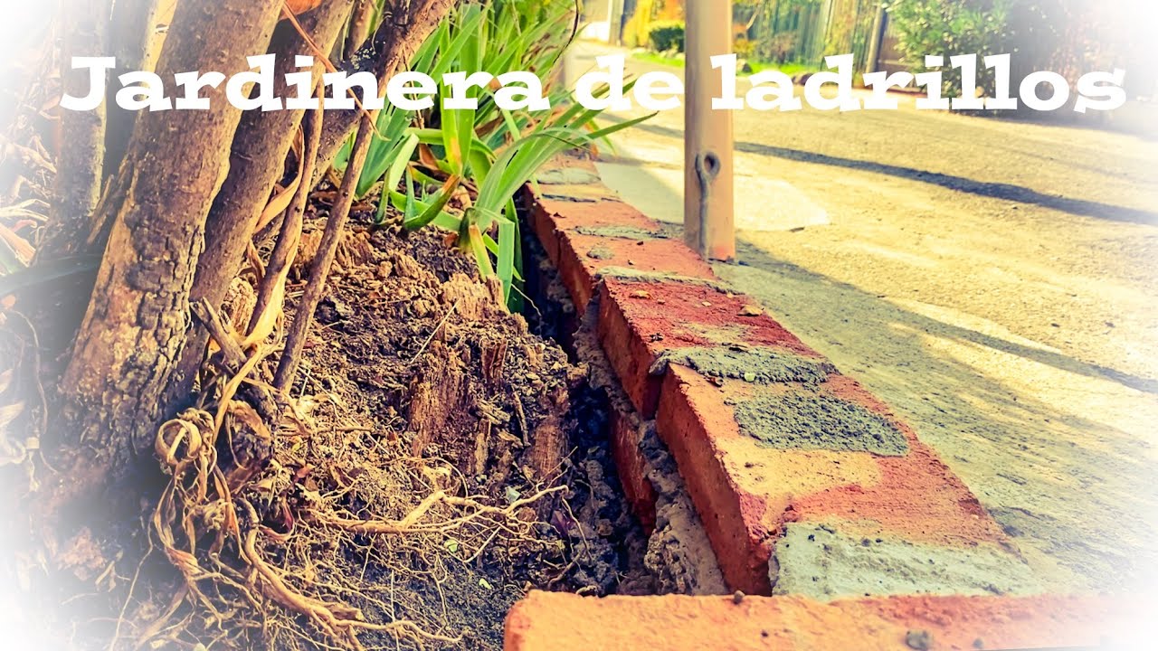 Construcción de jardinera con ladrillos