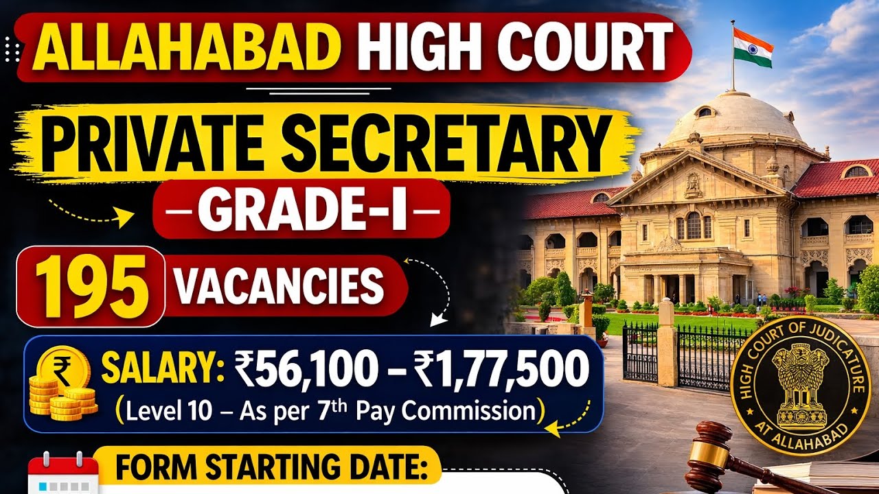 Allahabad High Court Private Secretary Grade-I Recruitment 2026 | 195 Vacancies 