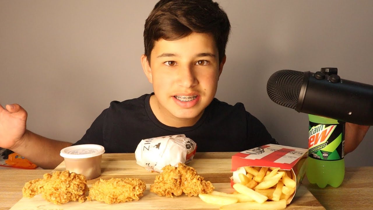 *ASMR KFC CHICKEN WINGS, TENDER BURGER & FRIES | CRUNCHY SOUNDS