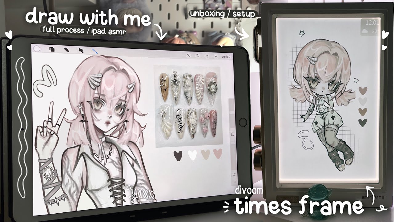 draw with me ౨ৎ .𖥔 ݁ divoom unboxing .ᐟ ࿔ ˚⊱ procreate, real time process, ipad asmr ⊰˚