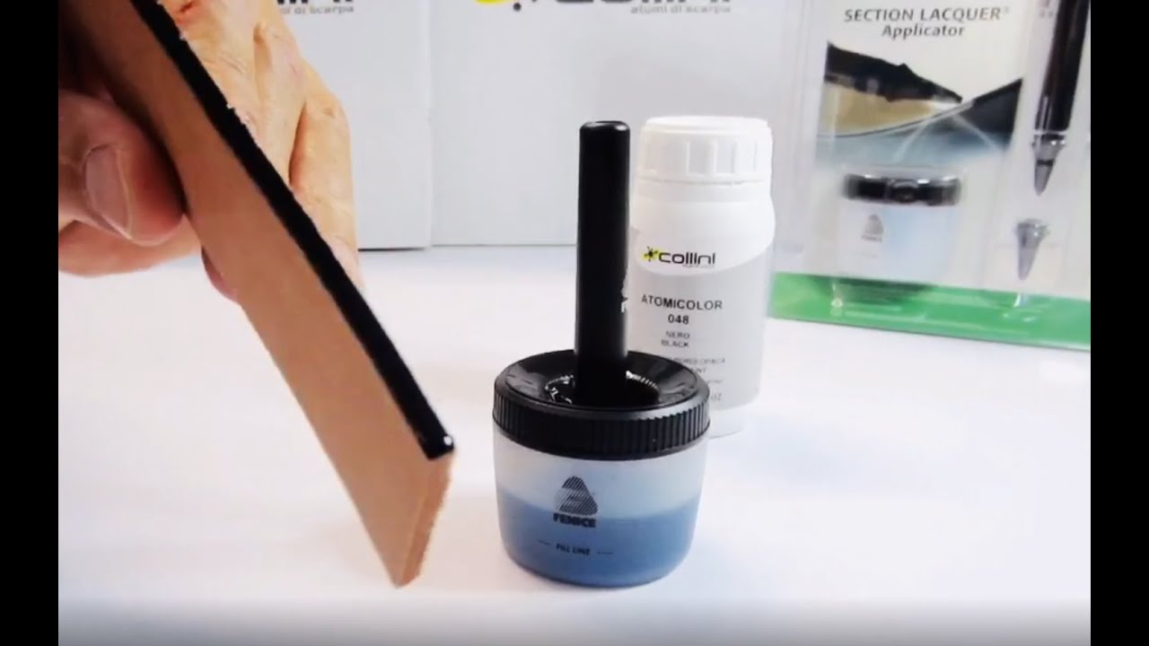Penna tingibordo a rullo + contenitore per la tintura dei bordi del pellame