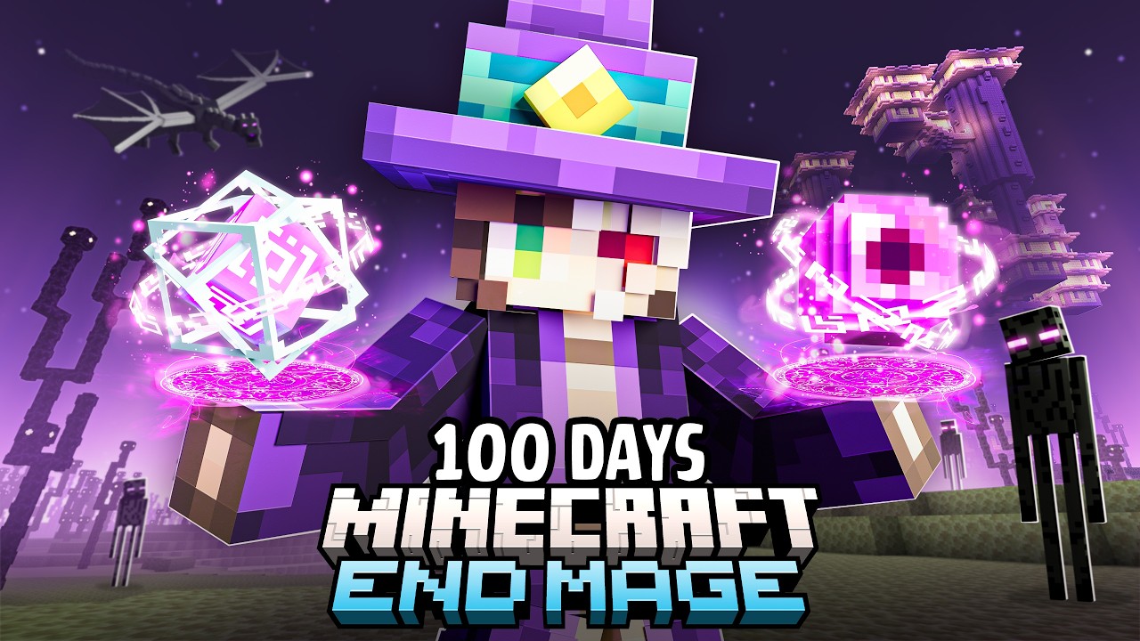 I Spent 100 Days as an END MAGE in an END ONLY Minecraft World!